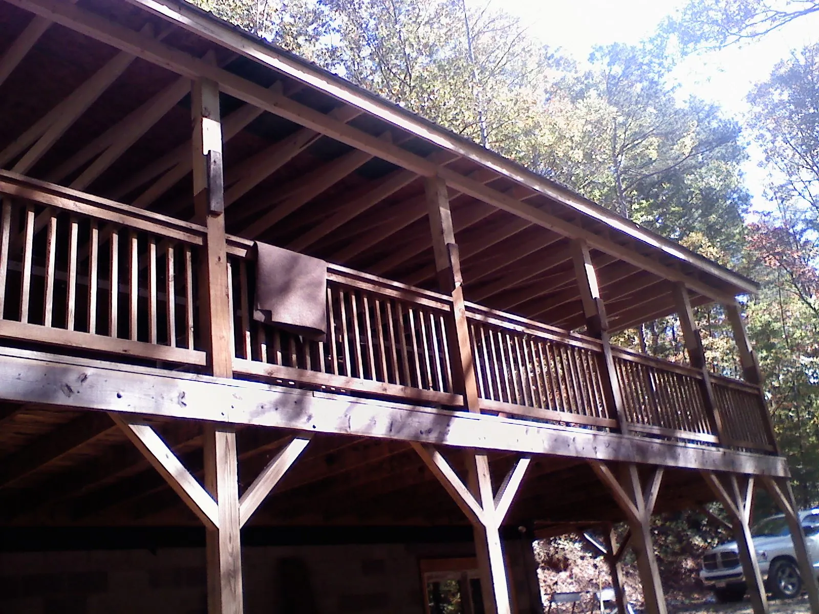 Timber framing under a new elevated porch and deck — Roof Leak Repair in Turkey by Roofing Brothers